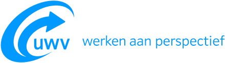 UWV logo, UWV werken aan perspectief, link naar home uwv.nl